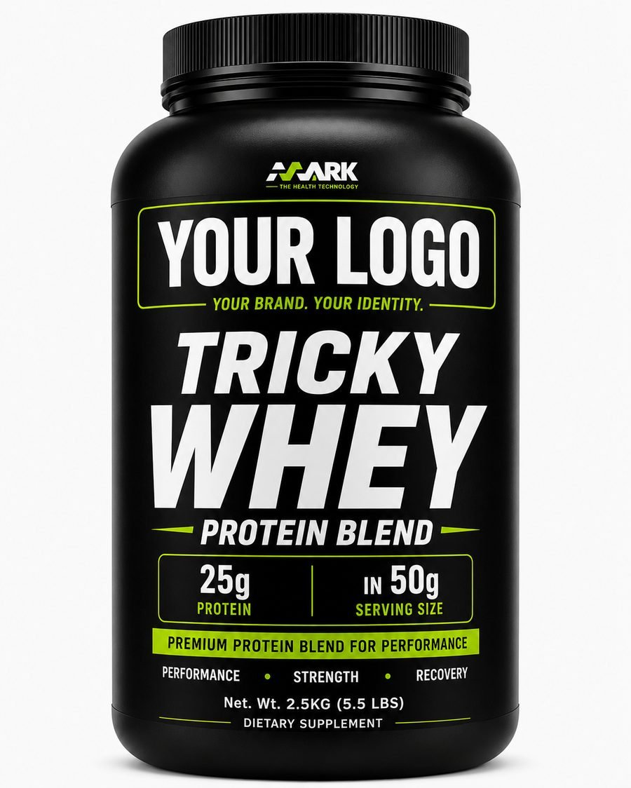 MARK Tricky Whey protein blend bottle
